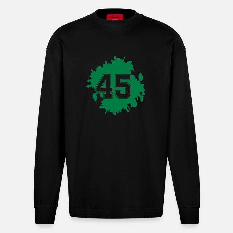 klecks 45 - Heavyweight Oversized Organic Langarmshirt Made in EU - SOLID BLACK