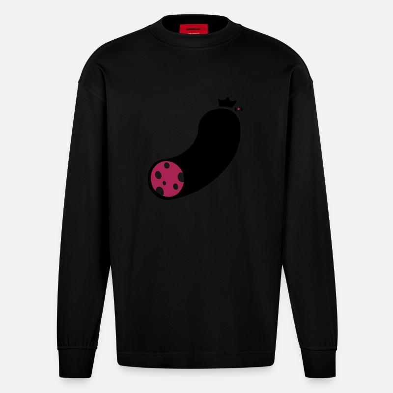 wurst - Heavyweight Oversized Organic Langarmshirt Made in EU - SOLID BLACK