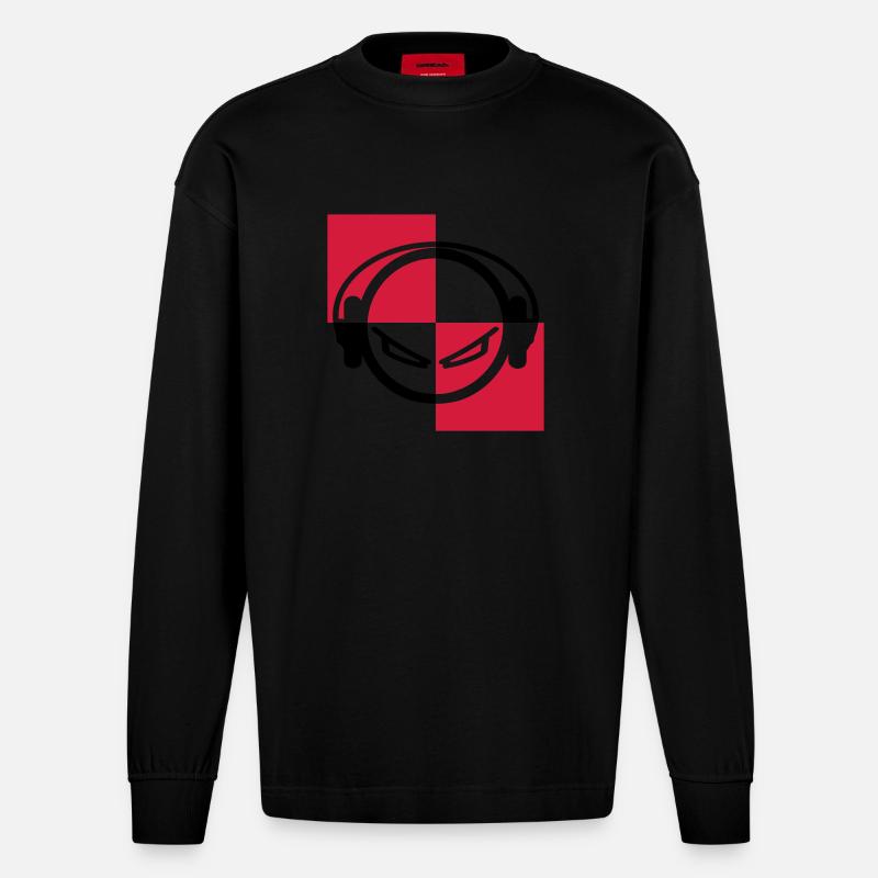 DJ - Camiseta de manga larga oversize de gran gramaje y ecológica fabricada en la UE - SOLID BLACK