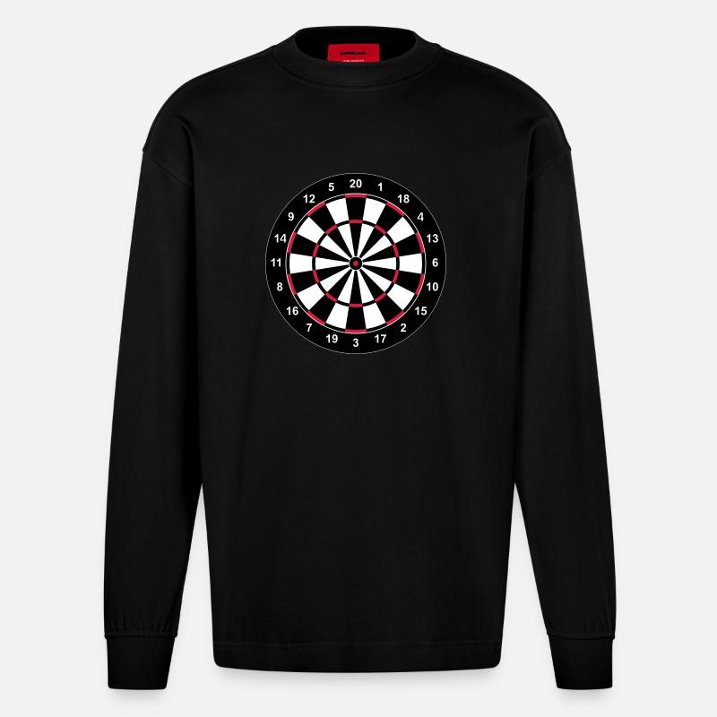 Dartboard - Heavyweight Oversized Organic Langarmshirt Made in EU - SOLID BLACK