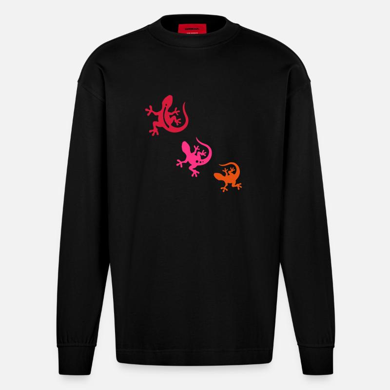 GECKO Terzett - Heavyweight Oversized Organic Langarmshirt Made in EU - SOLID BLACK