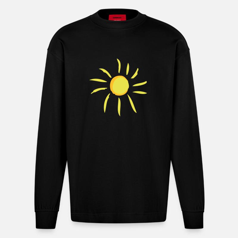 Sonne - Heavyweight Oversized Organic Langarmshirt Made in EU - SOLID BLACK