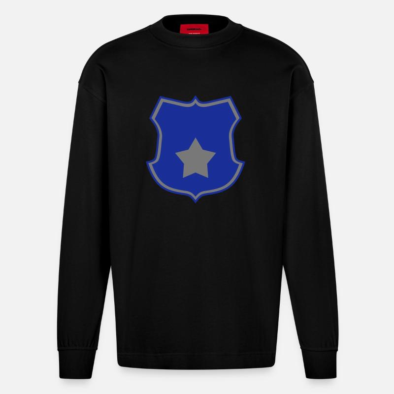 Polizei - Heavyweight Oversized Organic Langarmshirt Made in EU - SOLID BLACK