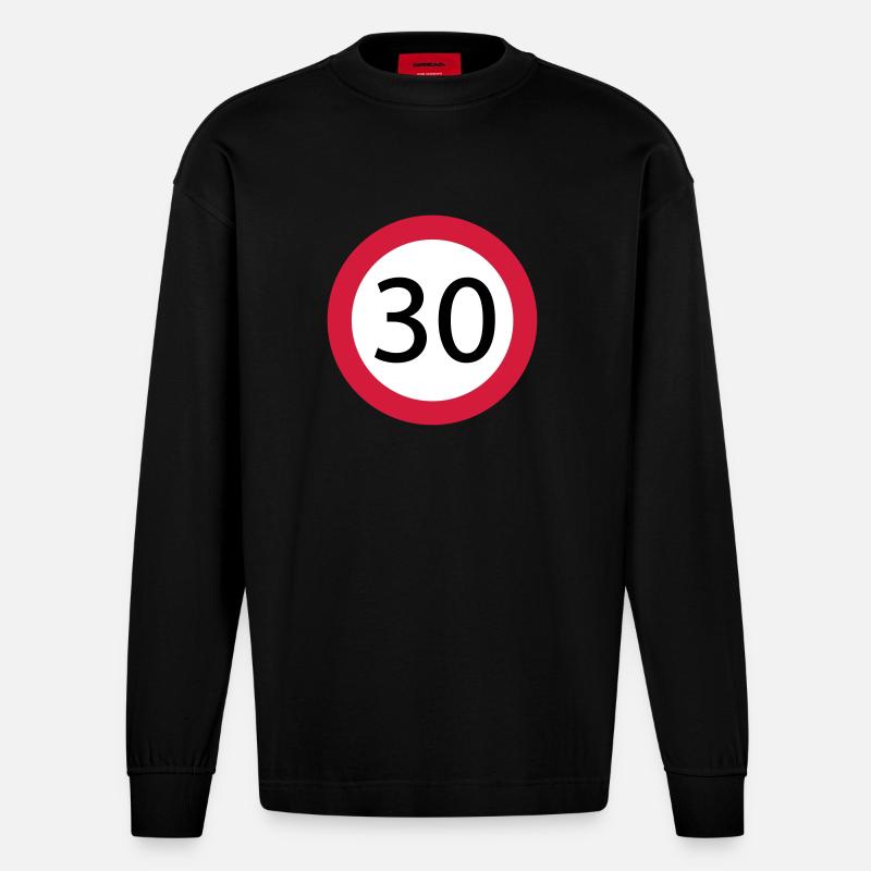 30 - Heavyweight Oversized Organic Langarmshirt Made in EU - SOLID BLACK
