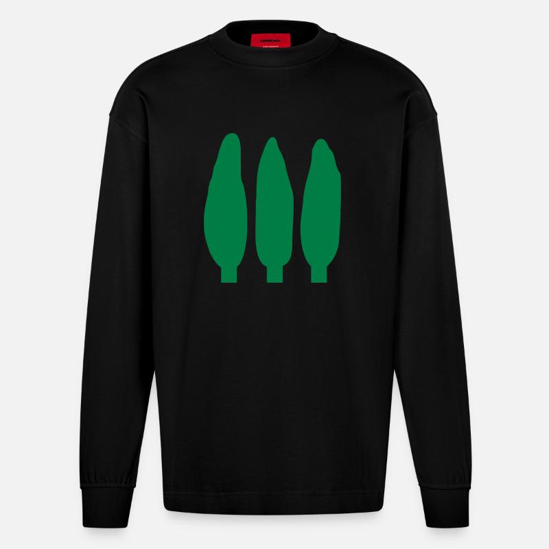 3 Bäume - v - Heavyweight Oversized Organic Langarmshirt Made in EU - SOLID BLACK