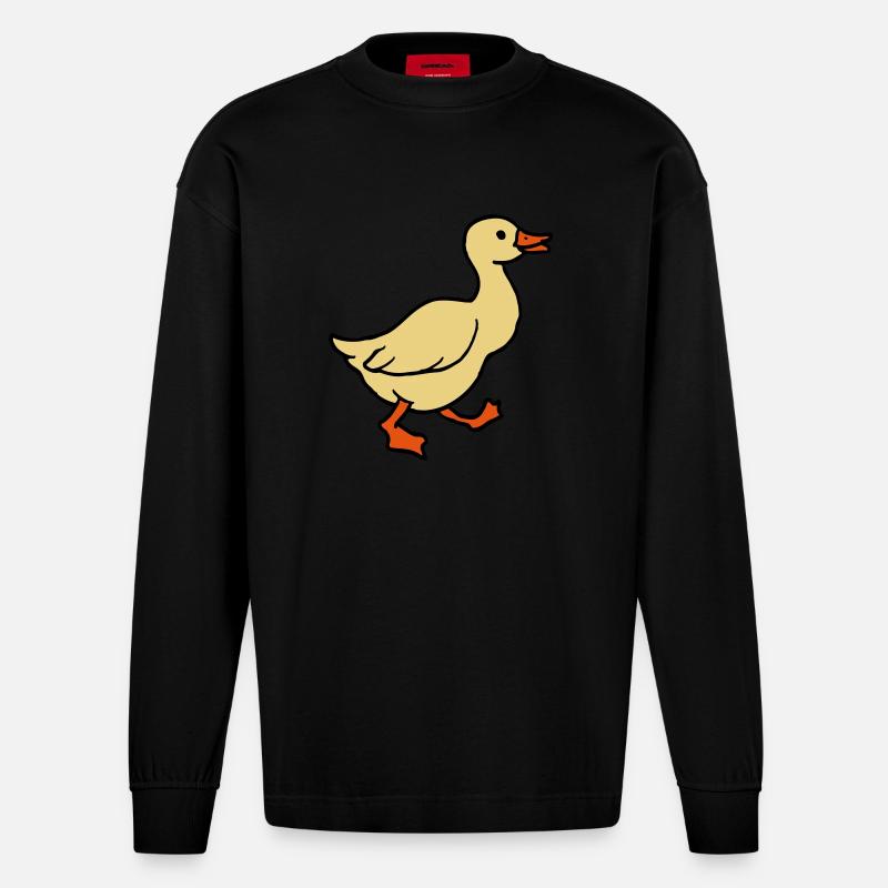 goose - Heavyweight Oversized Organic Langarmshirt Made in EU - SOLID BLACK