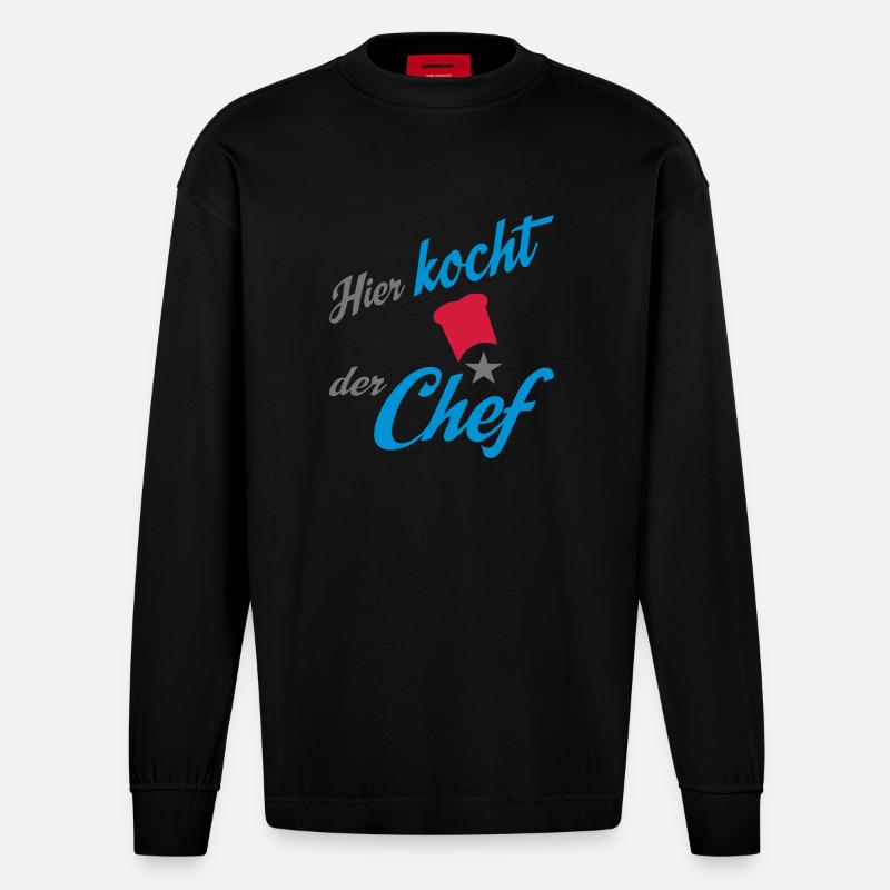 Hobbykoch - Heavyweight Oversized Organic Langarmshirt Made in EU - SOLID BLACK