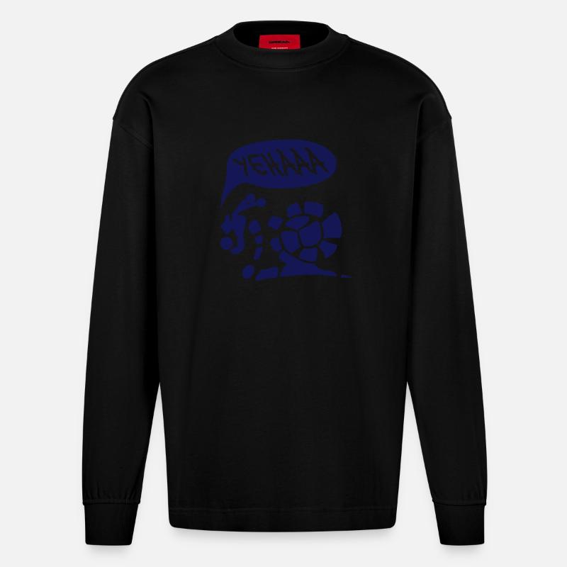 Snail course escargot YEAHAAA - Manches longues bio épais oversize fabriqué en UE - SOLID BLACK