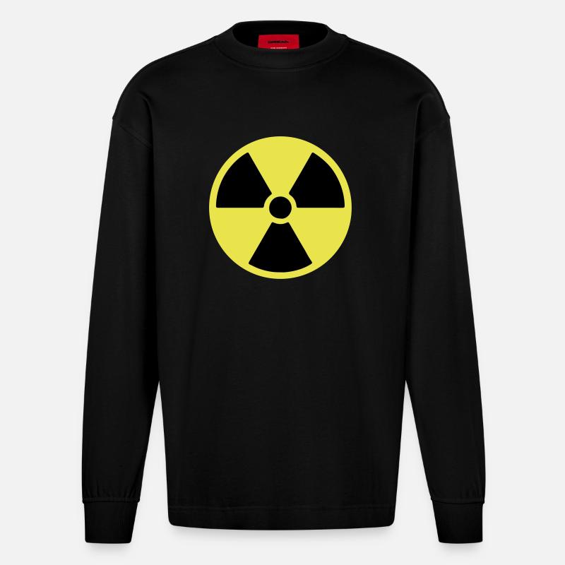 radioactive - Manches longues bio épais oversize fabriqué en UE - SOLID BLACK