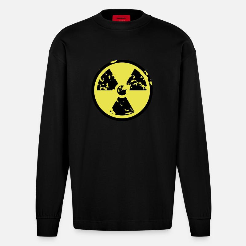 Radioactive - Heavyweight Oversized Organic Langarmshirt Made in EU - SOLID BLACK