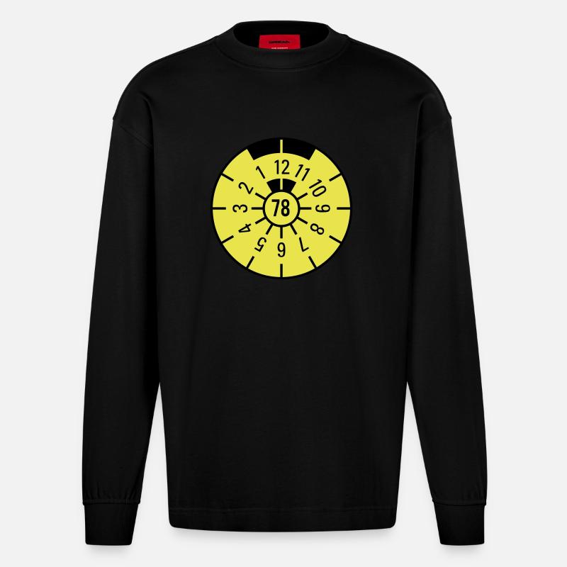 TÜV 1978 - Heavyweight Oversized Organic Langarmshirt Made in EU - SOLID BLACK
