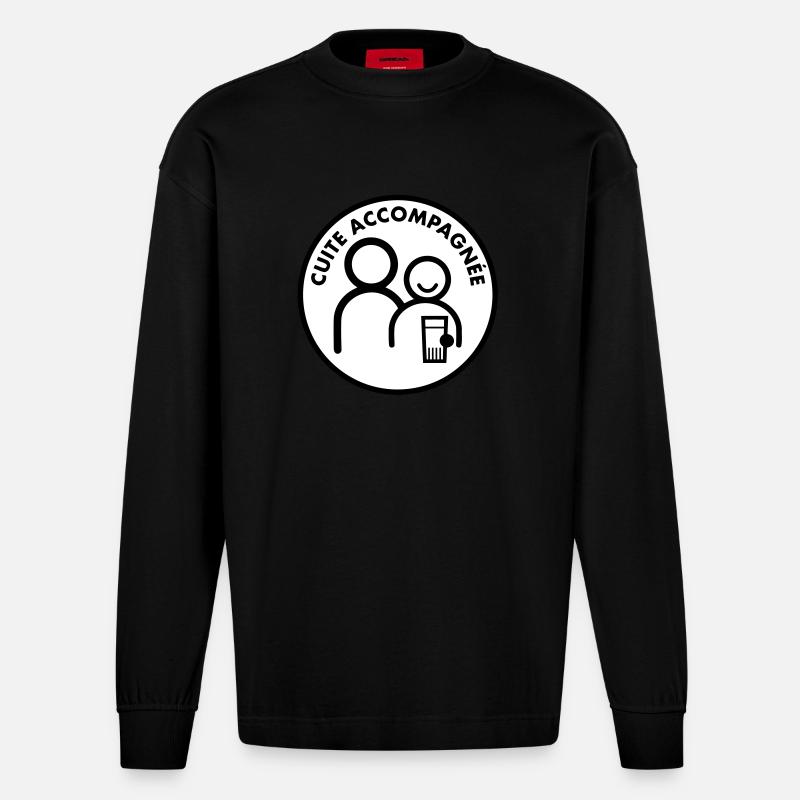 Cuite accompagnée (2c) - Manches longues bio épais oversize fabriqué en UE - SOLID BLACK