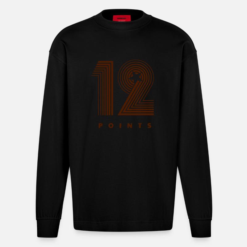 12 Points - Heavyweight Oversized Organic Langarmshirt Made in EU - SOLID BLACK
