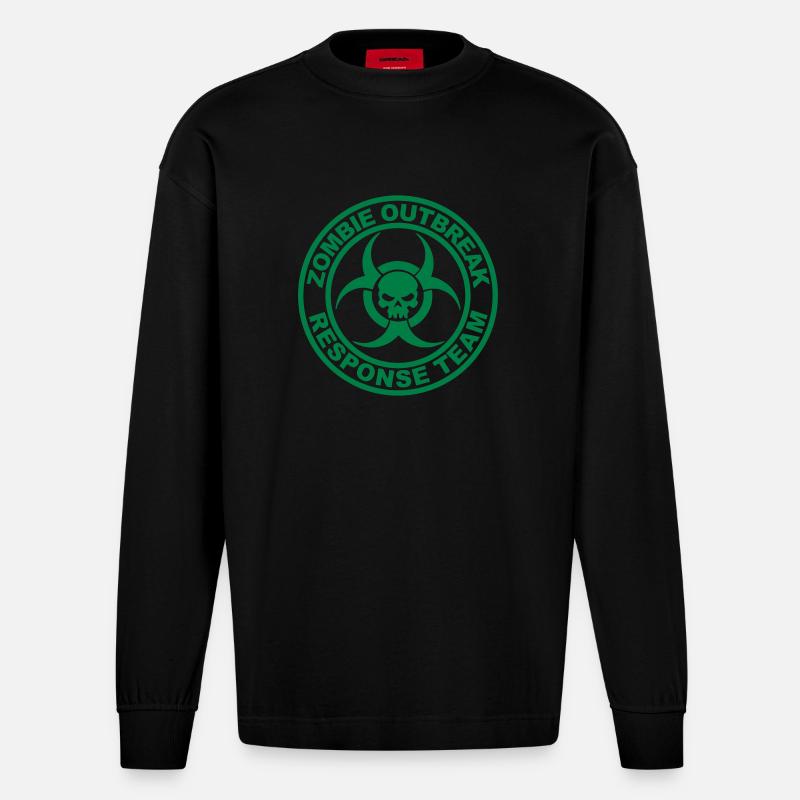 Zombie Outbreak Response Team - Heavyweight Oversized Organic Langarmshirt Made in EU - SOLID BLACK