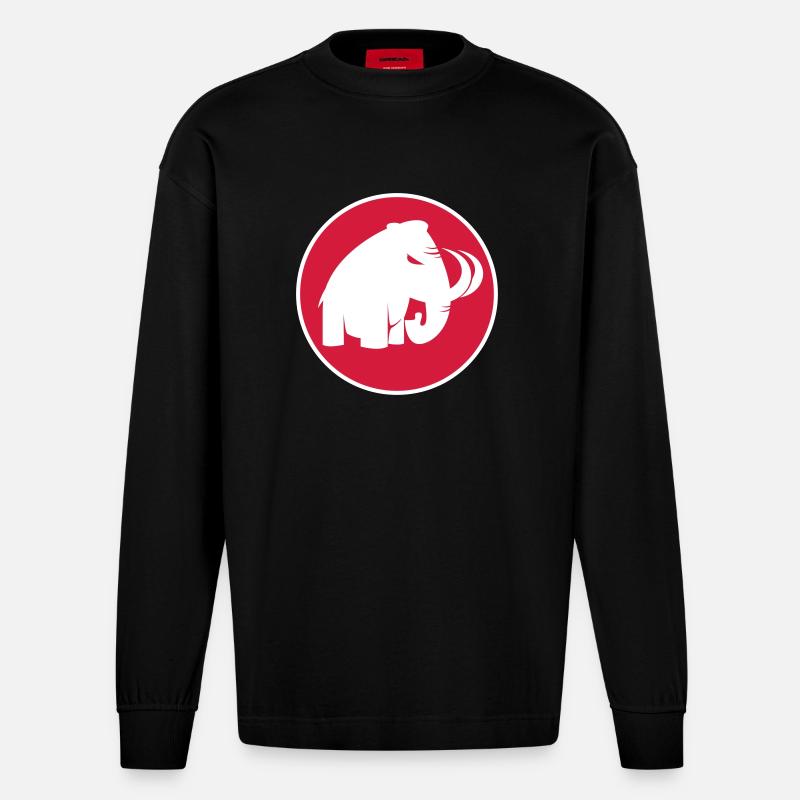 angry mammoth böses Mammut - Heavyweight Oversized Organic Langarmshirt Made in EU - SOLID BLACK