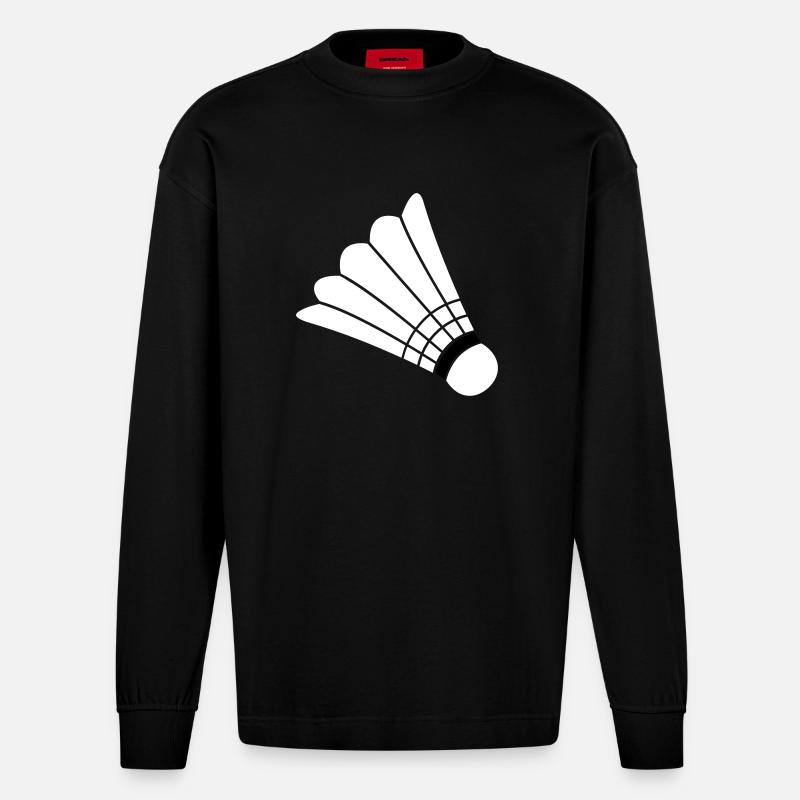 Badminton - Heavyweight Oversized Organic Langarmshirt Made in EU - SOLID BLACK