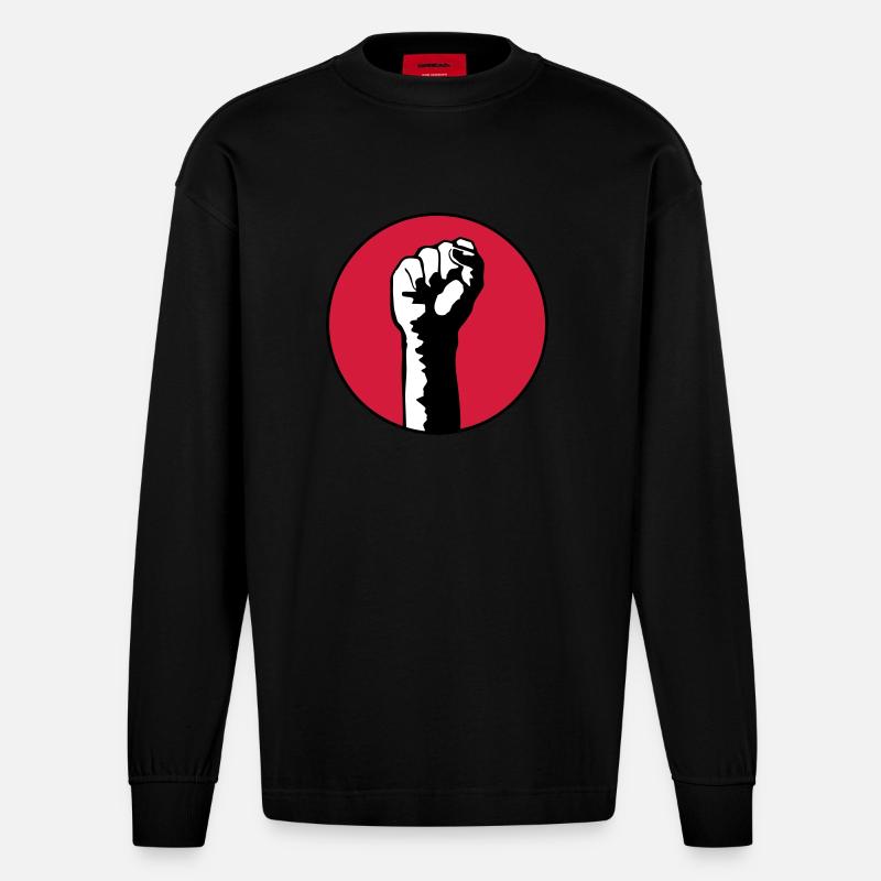 faust - Heavyweight Oversized Organic Langarmshirt Made in EU - SOLID BLACK