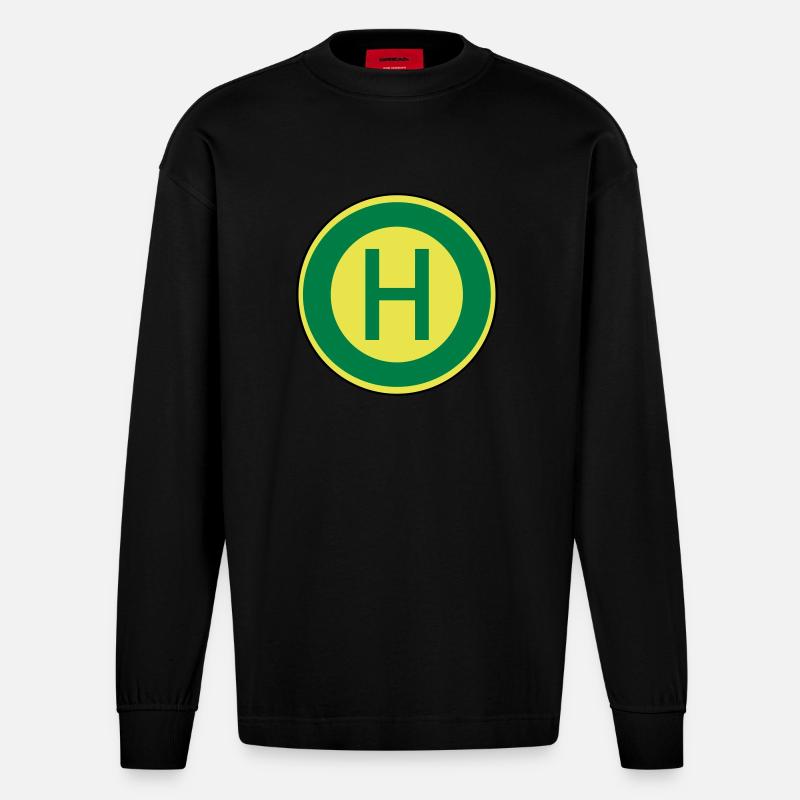 Haltestelle - Heavyweight Oversized Organic Langarmshirt Made in EU - SOLID BLACK