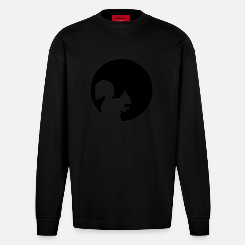 Eichhörnchen - Heavyweight Oversized Organic Langarmshirt Made in EU - SOLID BLACK