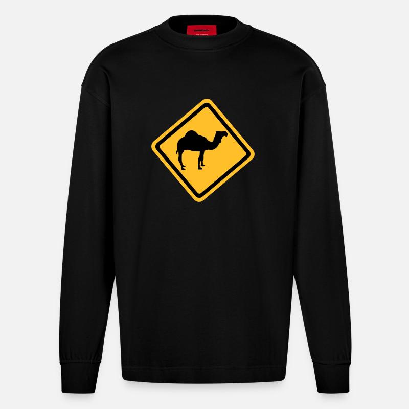 Kamel - Heavyweight Oversized Organic Langarmshirt Made in EU - SOLID BLACK