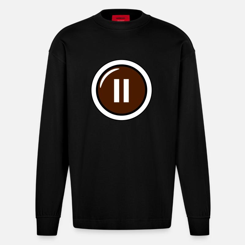 schalter pause - Heavyweight Oversized Organic Langarmshirt Made in EU - SOLID BLACK