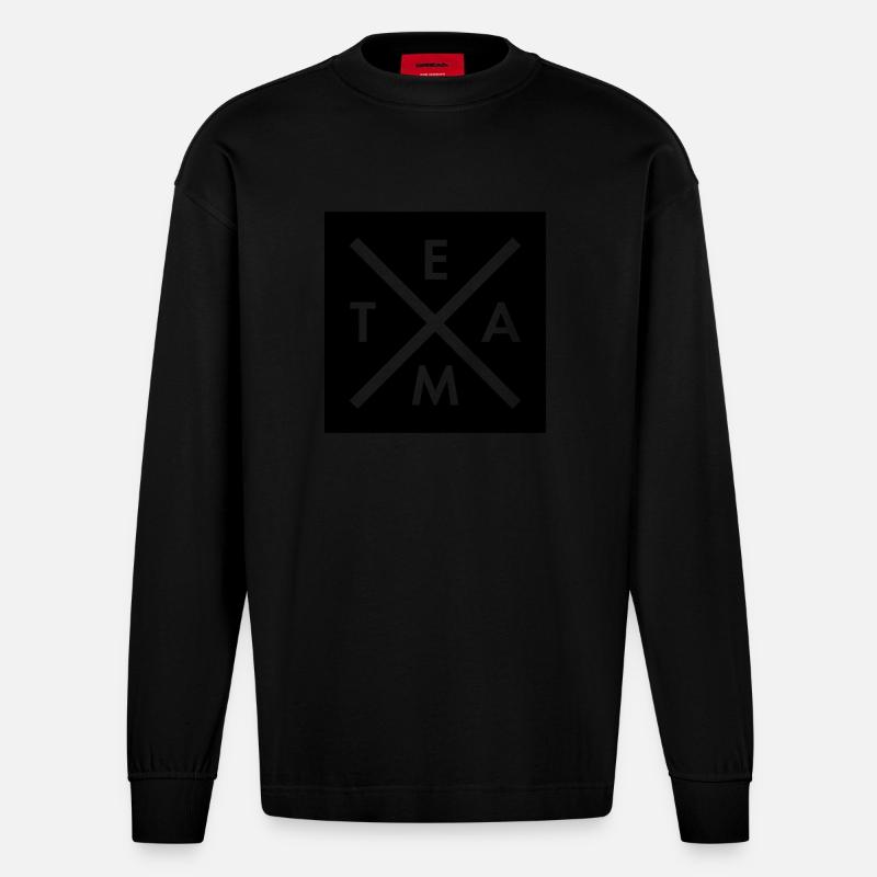 Team - Heavyweight Oversized Organic Langarmshirt Made in EU - SOLID BLACK