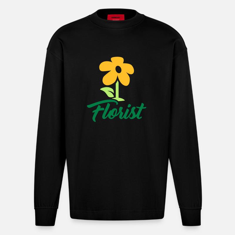 Florist - Heavyweight Oversized Organic Langarmshirt Made in EU - SOLID BLACK