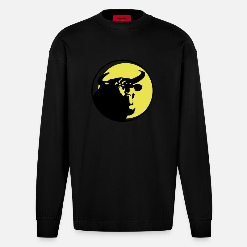 stier - Heavyweight Oversized Organic Langarmshirt Made in EU - SOLID BLACK