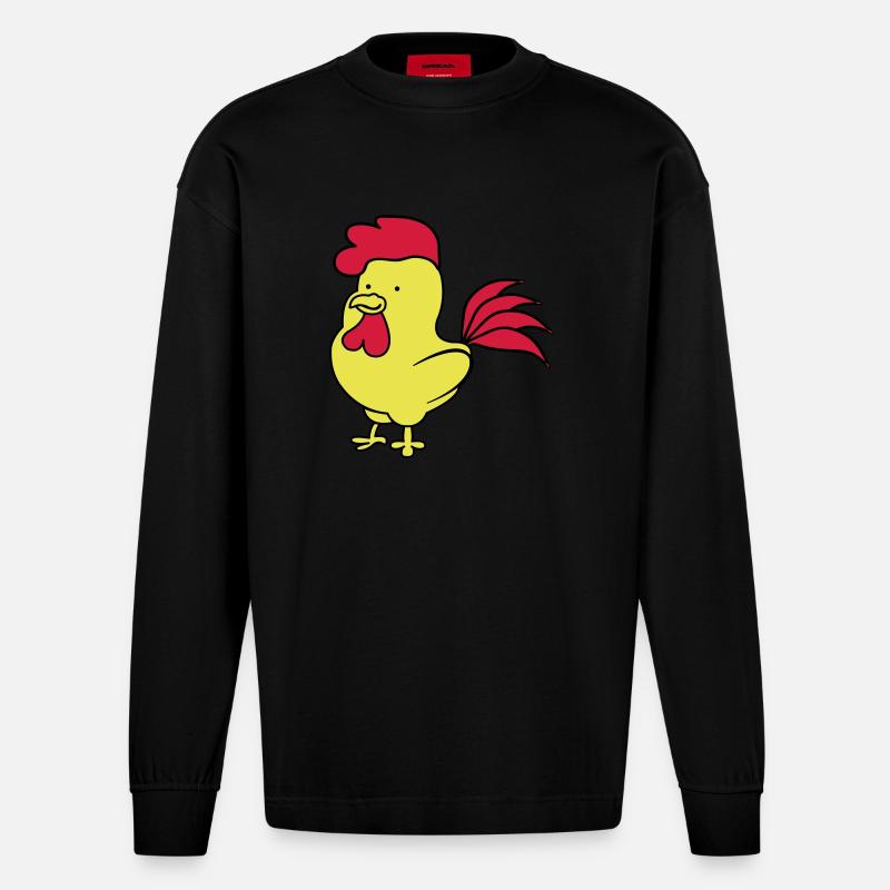 Hahn - Heavyweight Oversized Organic Langarmshirt Made in EU - SOLID BLACK
