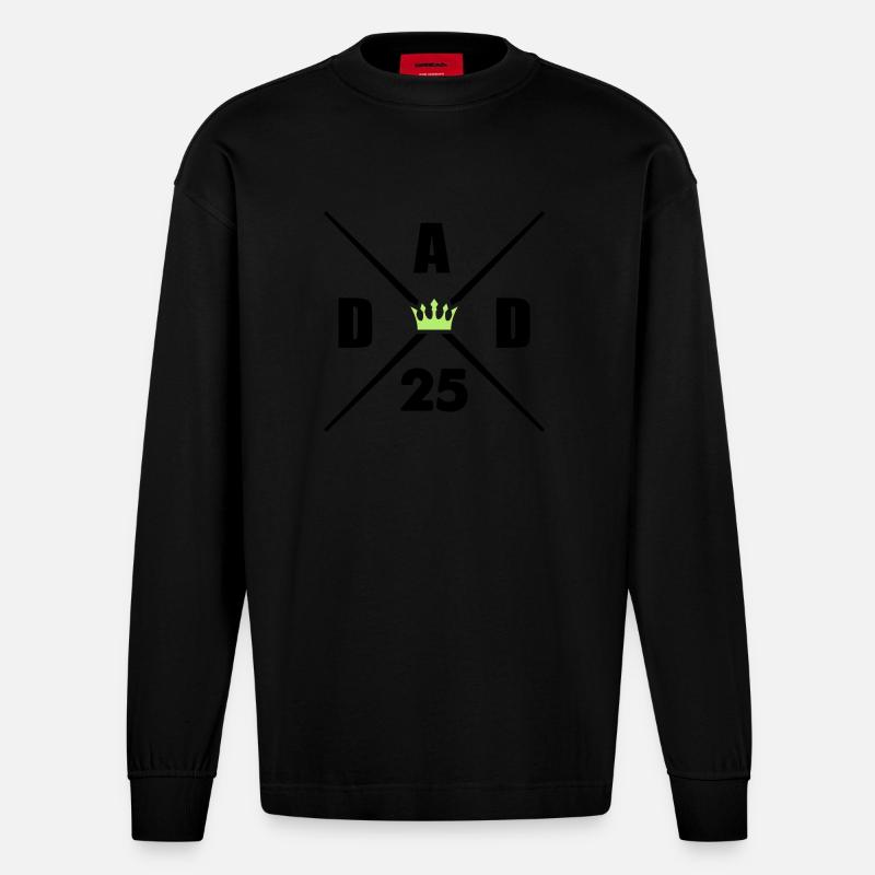 papa 25 - Manches longues bio épais oversize fabriqué en UE - SOLID BLACK