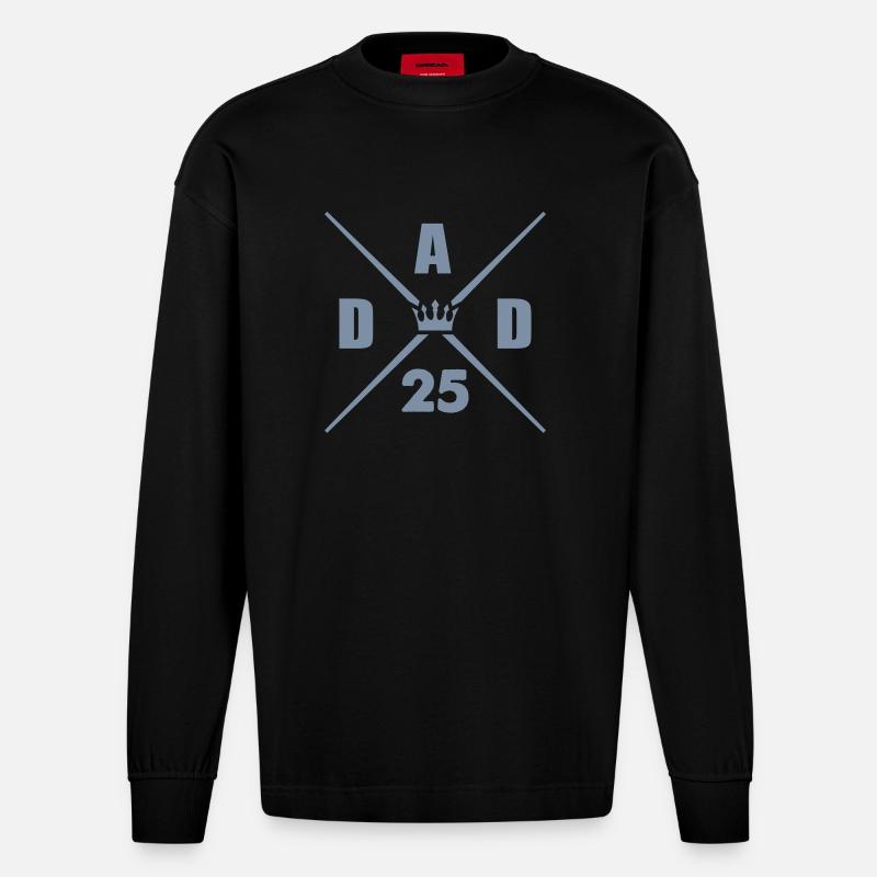 papa 25 papa - Manches longues bio épais oversize fabriqué en UE - SOLID BLACK