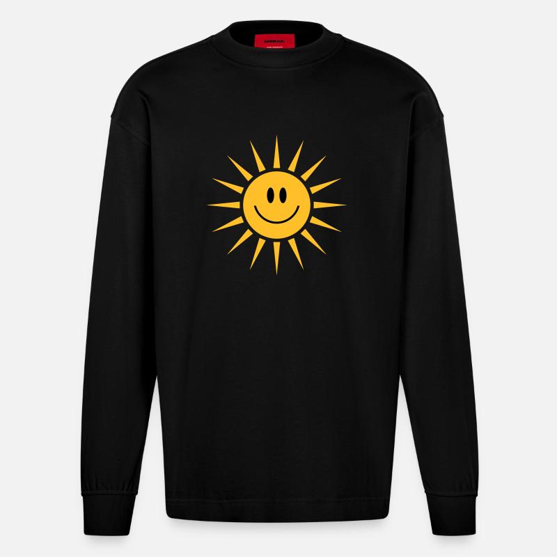 Sonne - Heavyweight Oversized Organic Langarmshirt Made in EU - SOLID BLACK