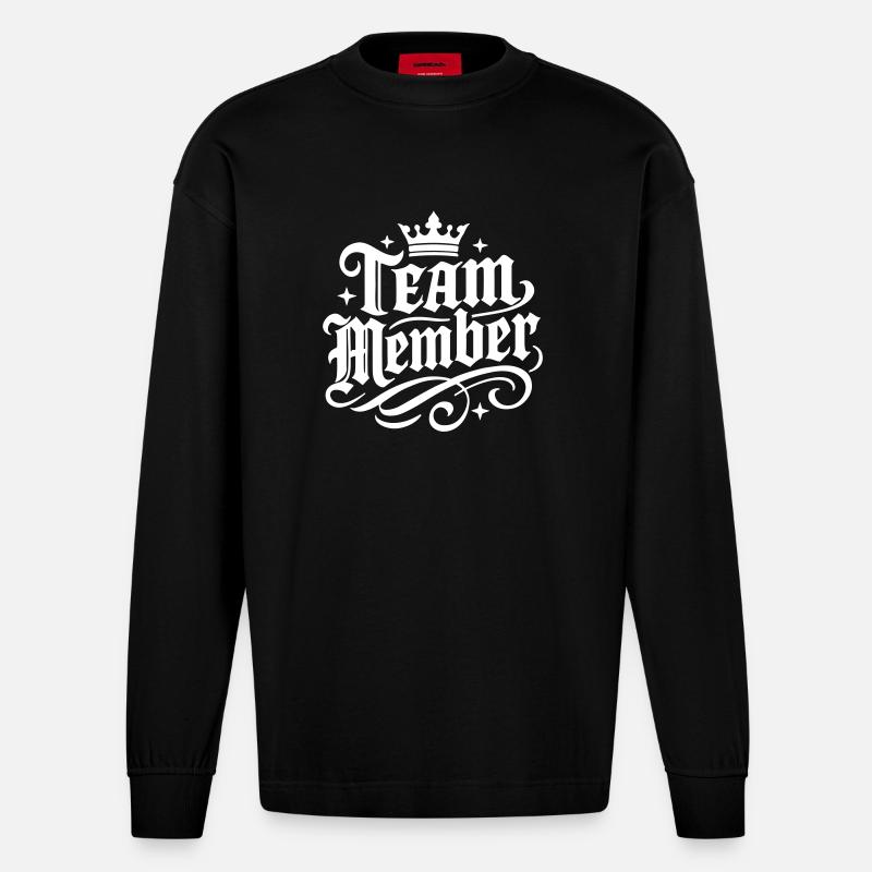 Membre de l’équipe Krone - Manches longues bio épais oversize fabriqué en UE - SOLID BLACK