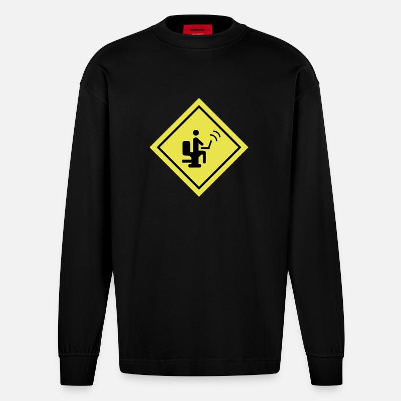 GEEK - Heavyweight Oversized Organic Langarmshirt Made in EU - SOLID BLACK