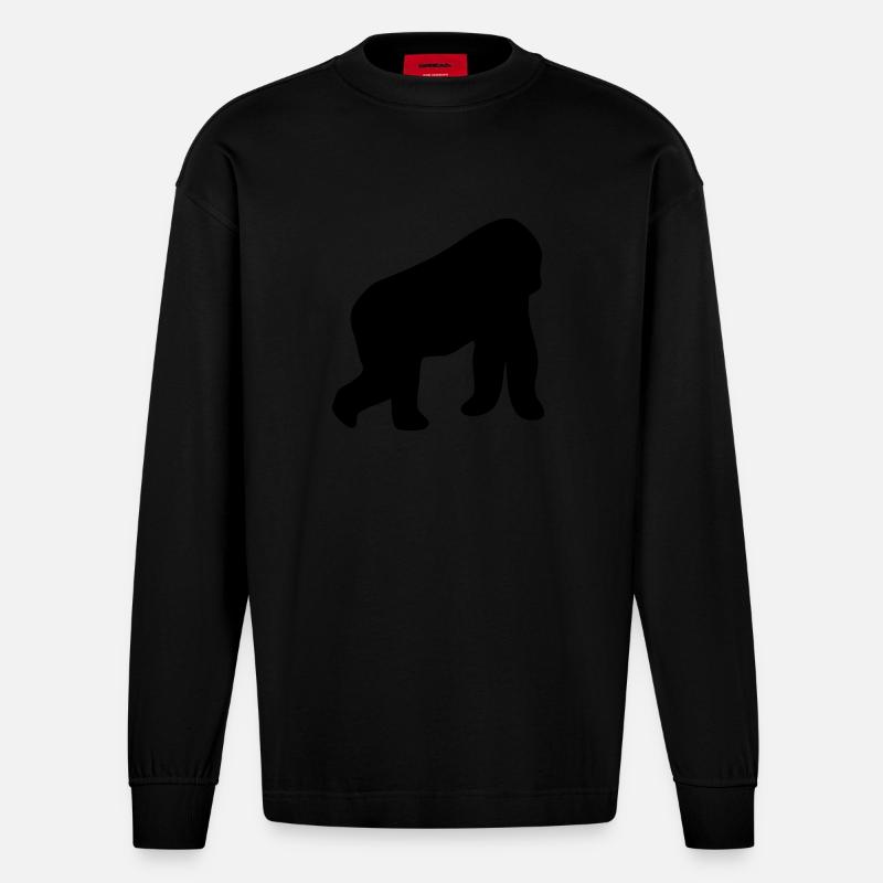 Gorilla - Heavyweight Oversized Organic Langarmshirt Made in EU - SOLID BLACK