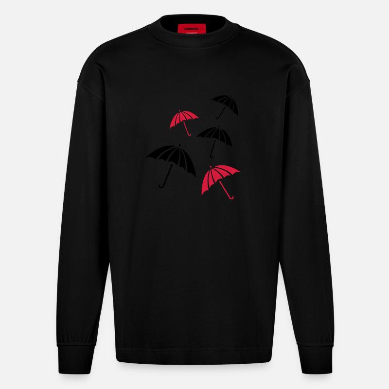 Schirmregen - Heavyweight Oversized Organic Langarmshirt Made in EU - SOLID BLACK