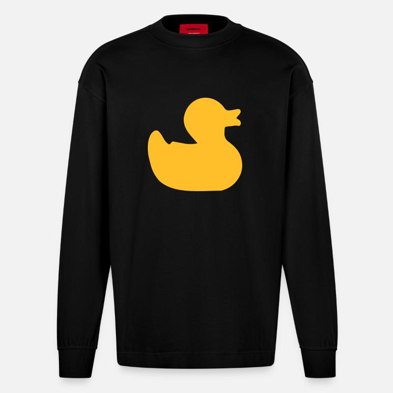 Ente - Heavyweight Oversized Organic Langarmshirt Made in EU - SOLID BLACK