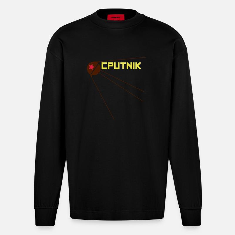 SPUTNIK 2017 - Heavyweight Oversized Organic Langarmshirt Made in EU - SOLID BLACK