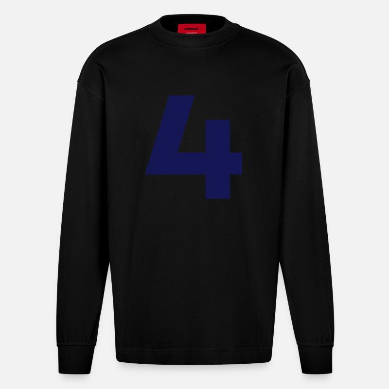 Vier 4 - Heavyweight Oversized Organic Langarmshirt Made in EU - SOLID BLACK
