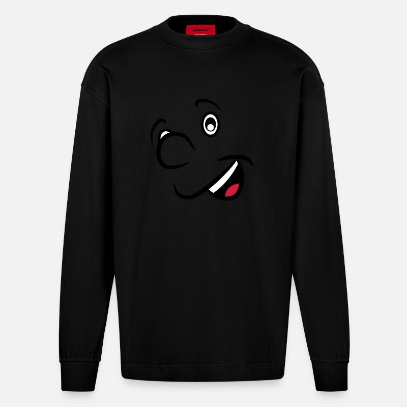 grimace - Manches longues bio épais oversize fabriqué en UE - SOLID BLACK