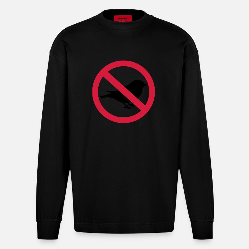 Vogel - Heavyweight Oversized Organic Langarmshirt Made in EU - SOLID BLACK