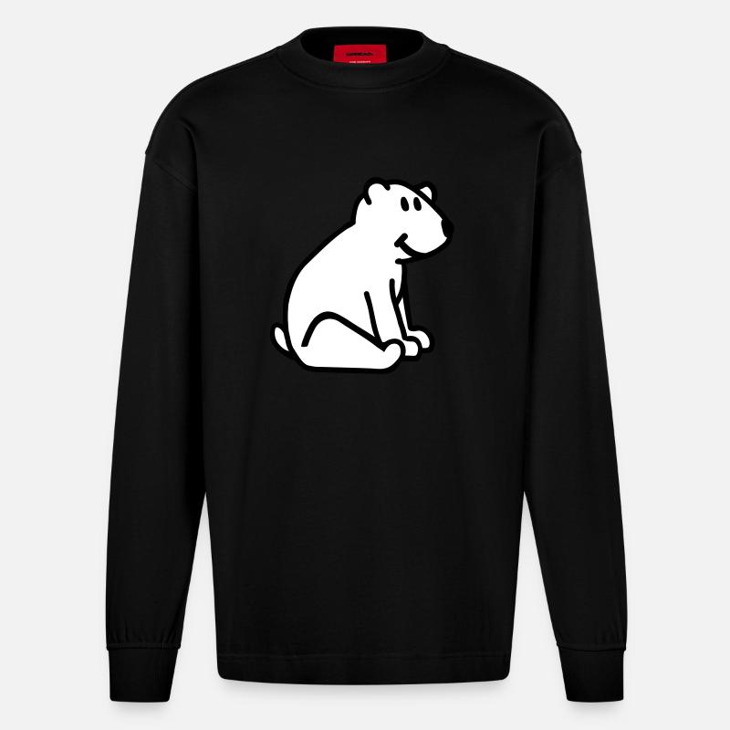 Eisbär - Heavyweight Oversized Organic Langarmshirt Made in EU - SOLID BLACK