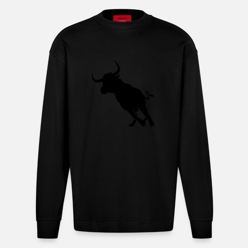 Stier - Heavyweight Oversized Organic Langarmshirt Made in EU - SOLID BLACK