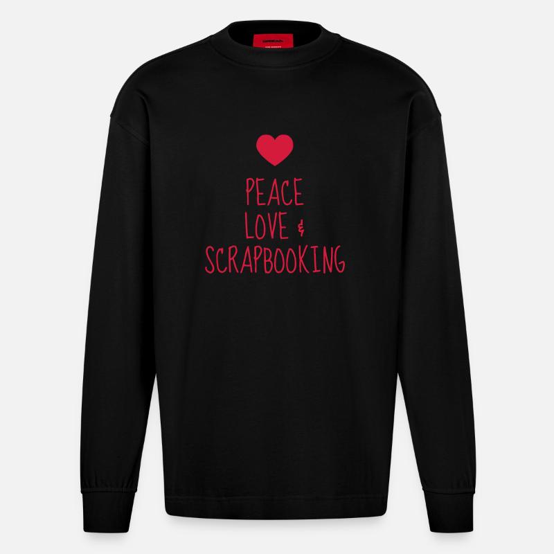 Scrapbooking / Scraper / Scrapeuse / Schaber - Heavyweight Oversized Organic Longsleeve Shirt Made in EU - SOLID BLACK