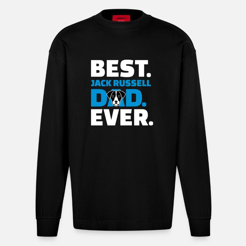 Jack Russell - Heavyweight Oversized Organic Langarmshirt Made in EU - SOLID BLACK