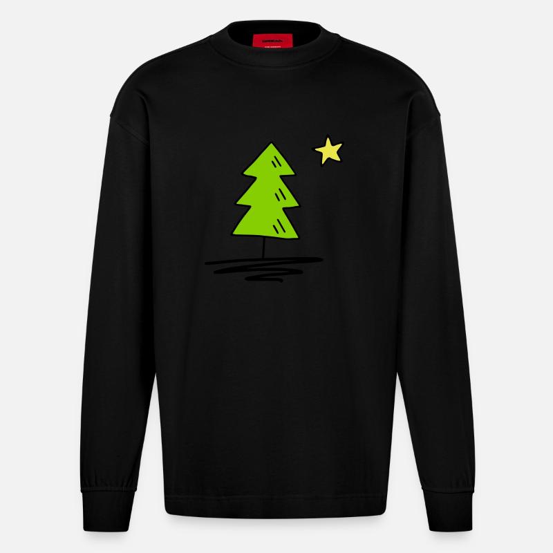 Tannenbaum - Heavyweight Oversized Organic Langarmshirt Made in EU - SOLID BLACK