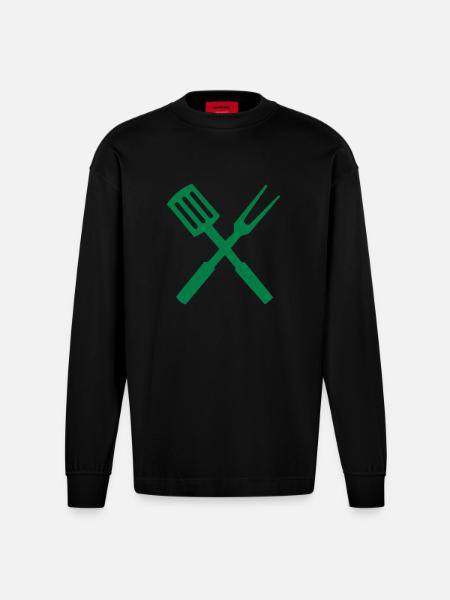 Chef Cutlery - Heavyweight Oversized Organic Longsleeve Shirt Made in EU - SOLID BLACK