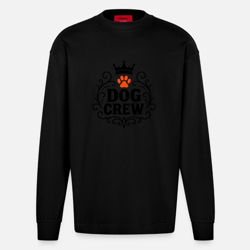 Hunde Crew - Heavyweight Oversized Organic Langarmshirt Made in EU - SOLID BLACK