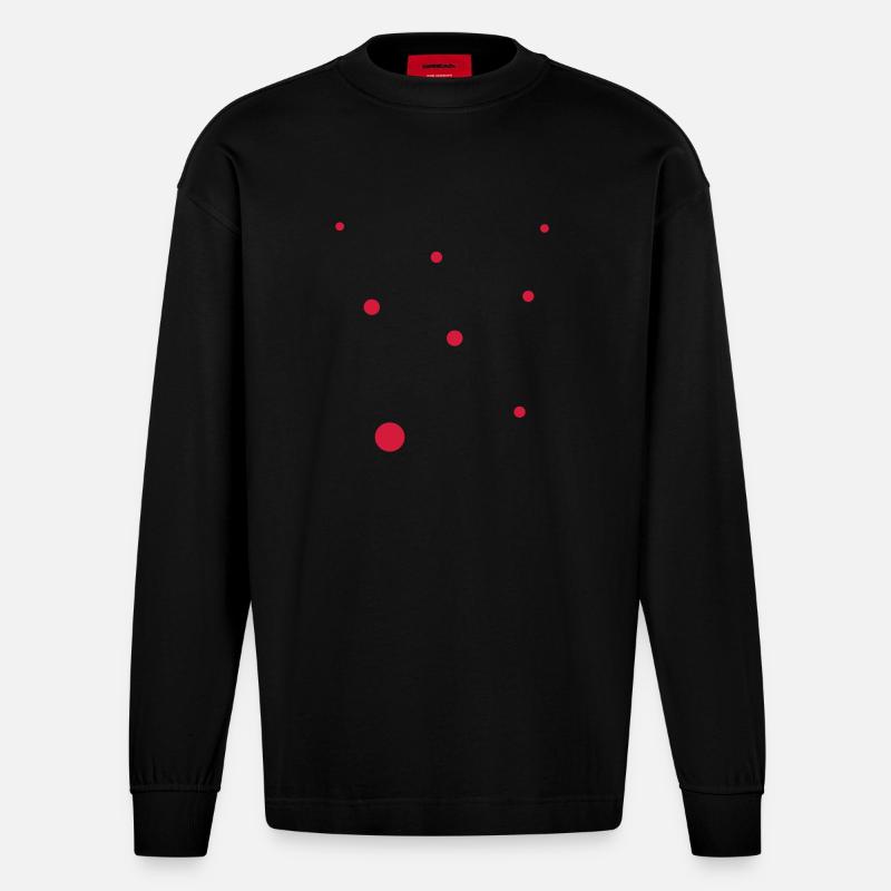 Punkte - Heavyweight Oversized Organic Langarmshirt Made in EU - SOLID BLACK