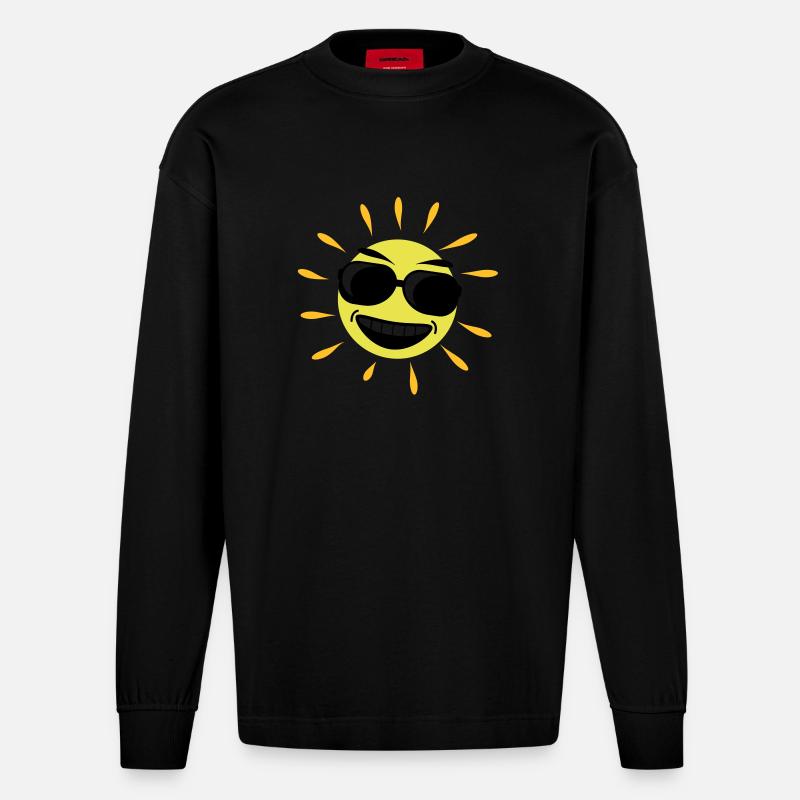 sunshine_cool - Heavyweight Oversized Organic Langarmshirt Made in EU - SOLID BLACK